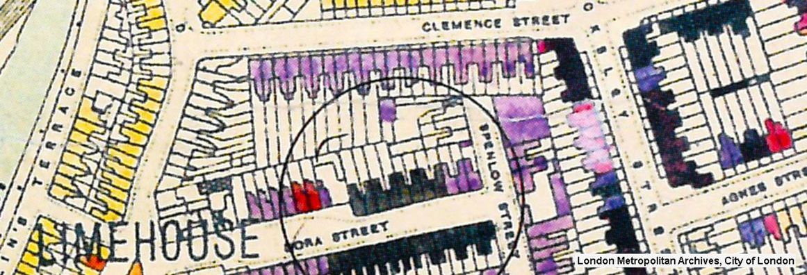 Map showing bomb damage to houses in London